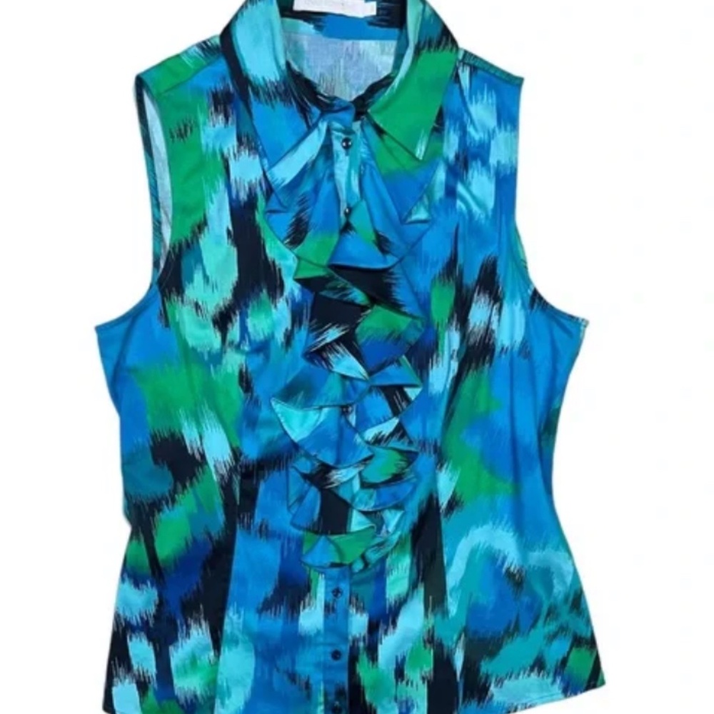 ANNE FONTAINE Sleeveless Ruffled Blouse